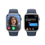 Apple Watch Series 9 45 mm Cellular Silver Aluminium s ľadovo modrým športovým remienkom - S/M