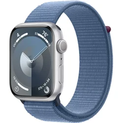 Apple Watch Series 9 45 mm strieborné hliníkové s ľadovo modrým športovým remienkom
