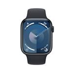 Apple Watch Series 9 45mm Cellular Temně inkoustový hliník s temně inkoustovým sportovním řemínkem -S/M