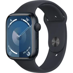 Apple Watch Series 9 45mm Temně inkoustový hliník s temně inkoustovým sportovním řemínkem - M/L