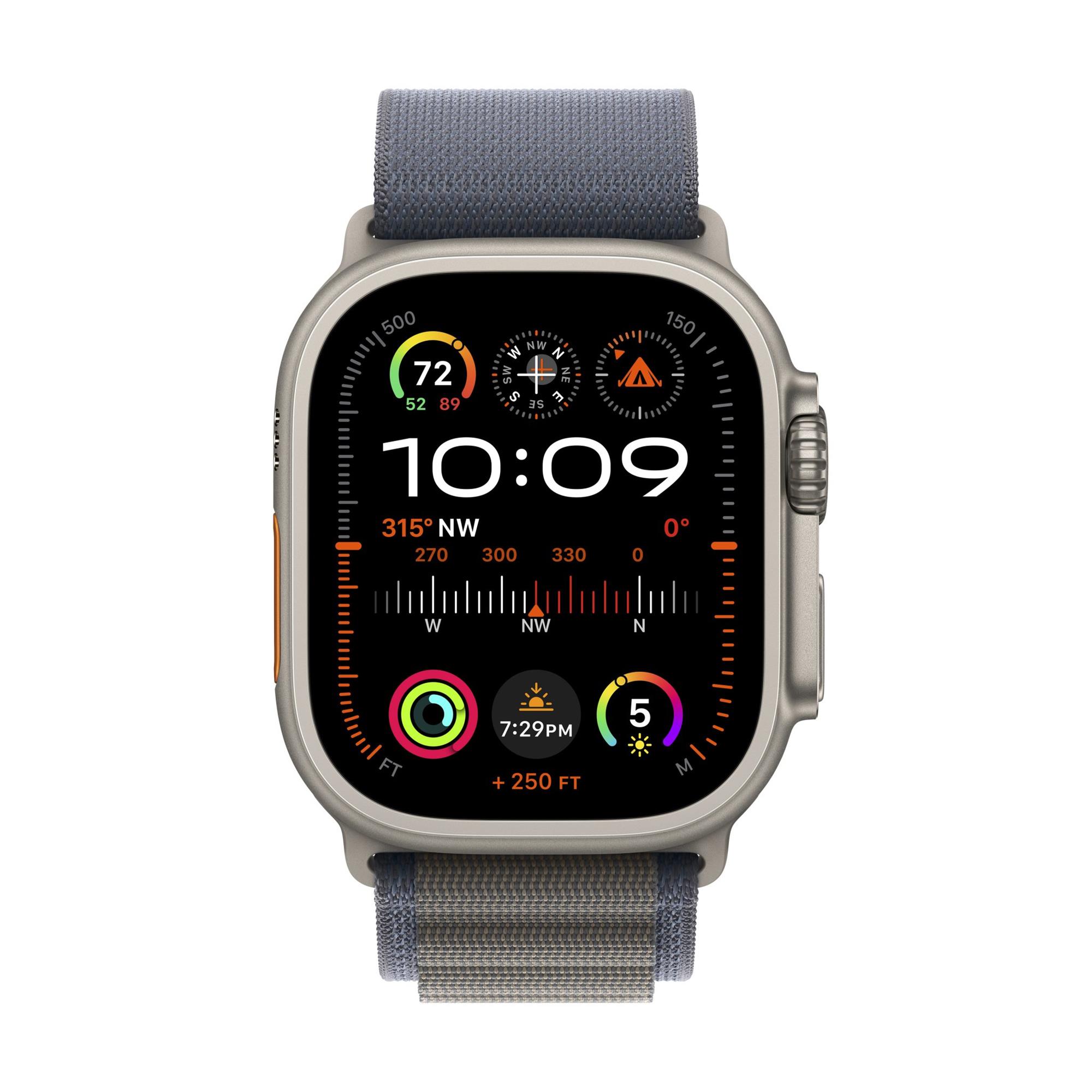 Apple Watch Ultra 2 49mm titanové pouzdro s modrým alpským tahem - Large
