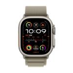 Apple Watch Ultra 2 49mm titanové pouzdro s olivovým alpským tahem - Large