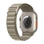 Apple Watch Ultra 2 49mm titanové pouzdro s olivovým alpským tahem - Small