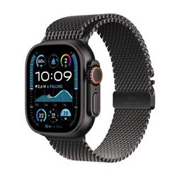 Apple Watch Ultra 2 GPS + Cellular 49 mm čierne titánové puzdro s čiernou titánovou milánskou slučkou - S (MX4W3CS/A)