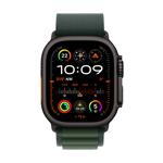 Apple Watch Ultra 2 GPS + Cellular 49 mm čierne titánové puzdro s tmavozelenou alpskou slučkou - stredné (MX4R3CS/A)