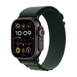 Apple Watch Ultra 2 GPS + Cellular 49mm Black Titanium Case with Dark Green Alpine Loop - Medium (MX4R3CS/A)