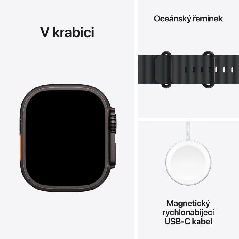 Apple Watch Ultra 3 GPS + Cellular 49mm Titanium Case Black Ocean Band