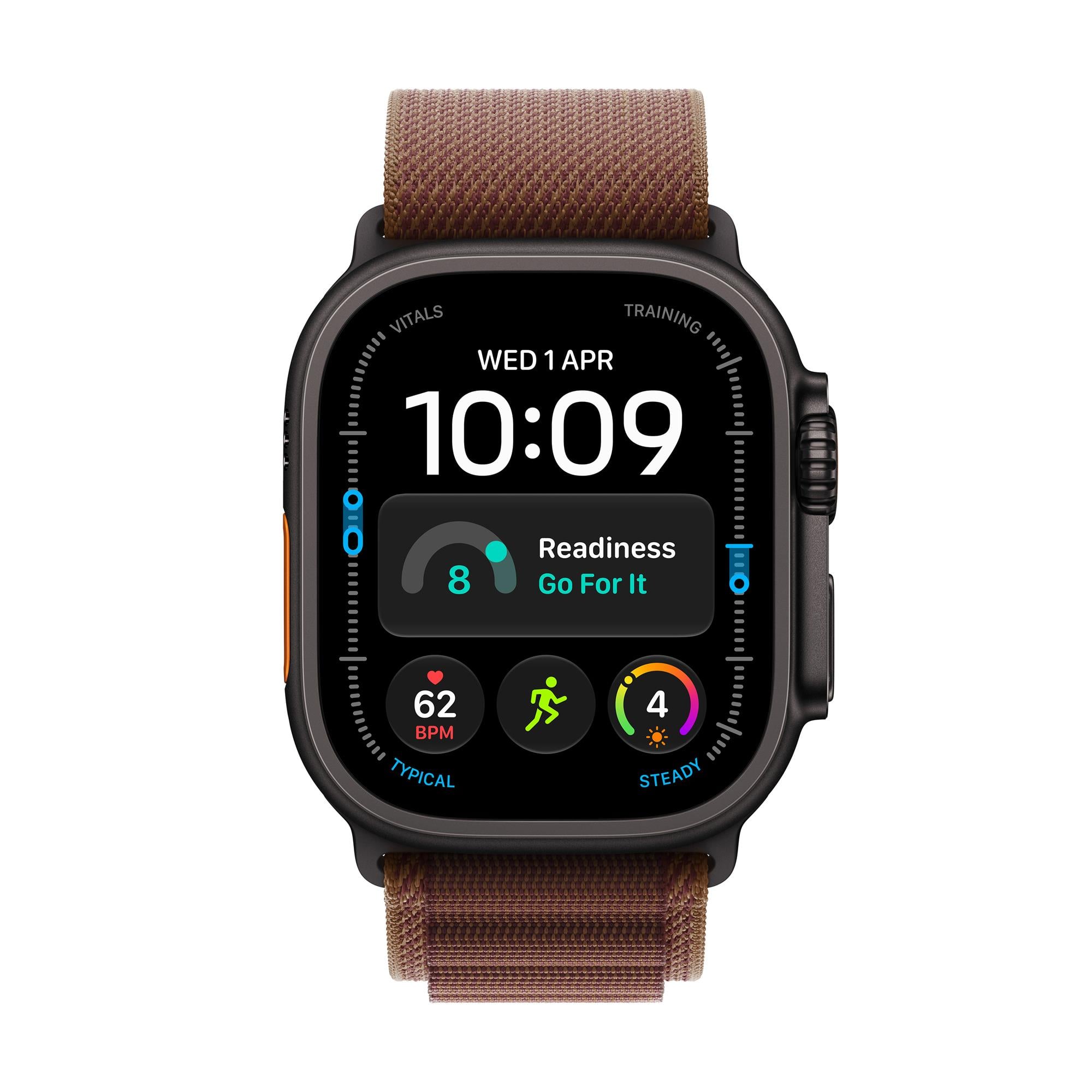 Apple Watch Ultra 4 GPS + Cellular 49 mm, čierne titánové puzdro s burgundským remienkom Alpine Loop – S