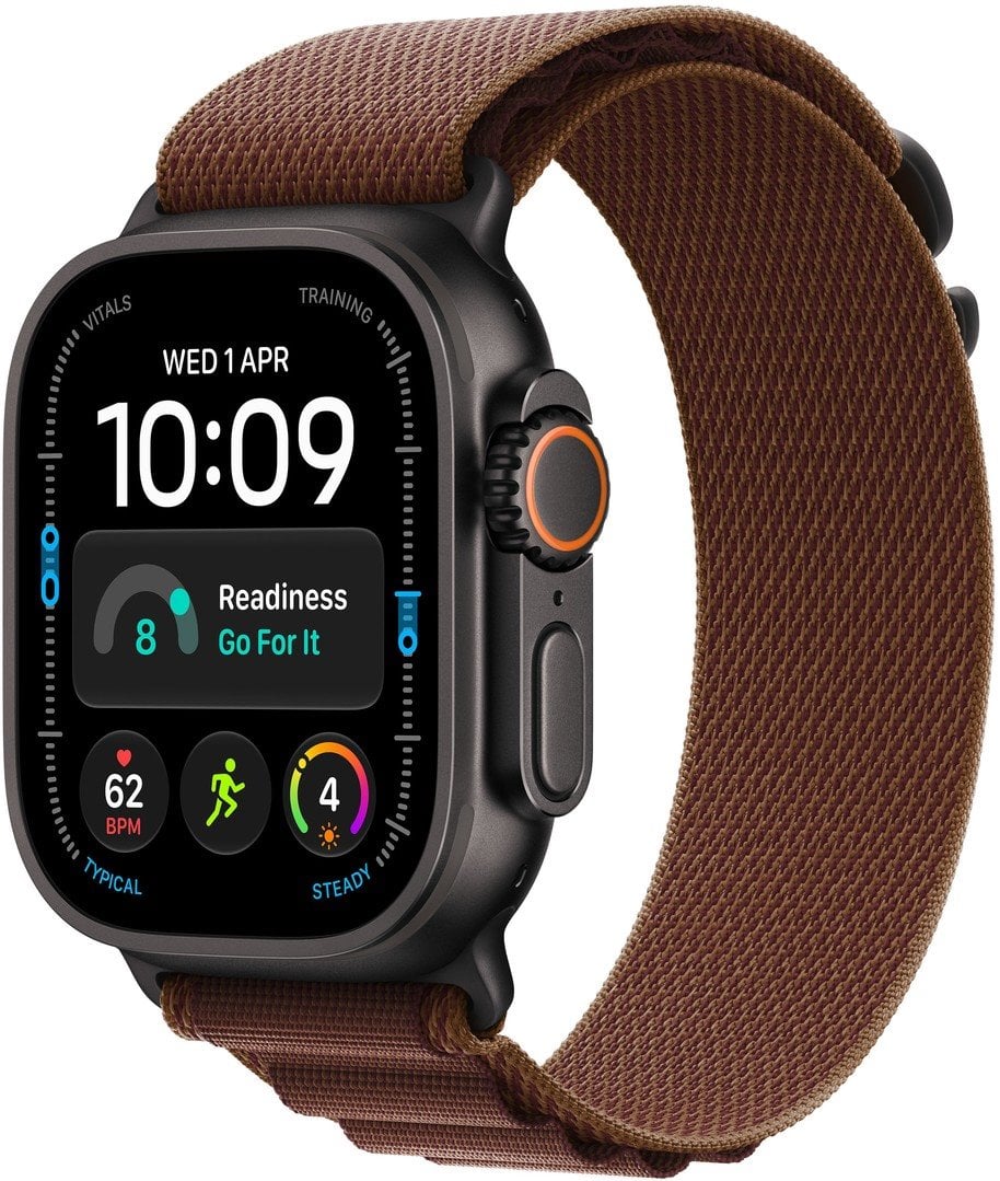 Apple Watch Ultra 4 GPS + Cellular 49mm Black Titanium Case with Burgundy Alpine Loop - L