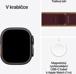 Apple Watch Ultra 4 GPS + Cellular 49mm Black Titanium Case with Burgundy Trail Loop - S/M