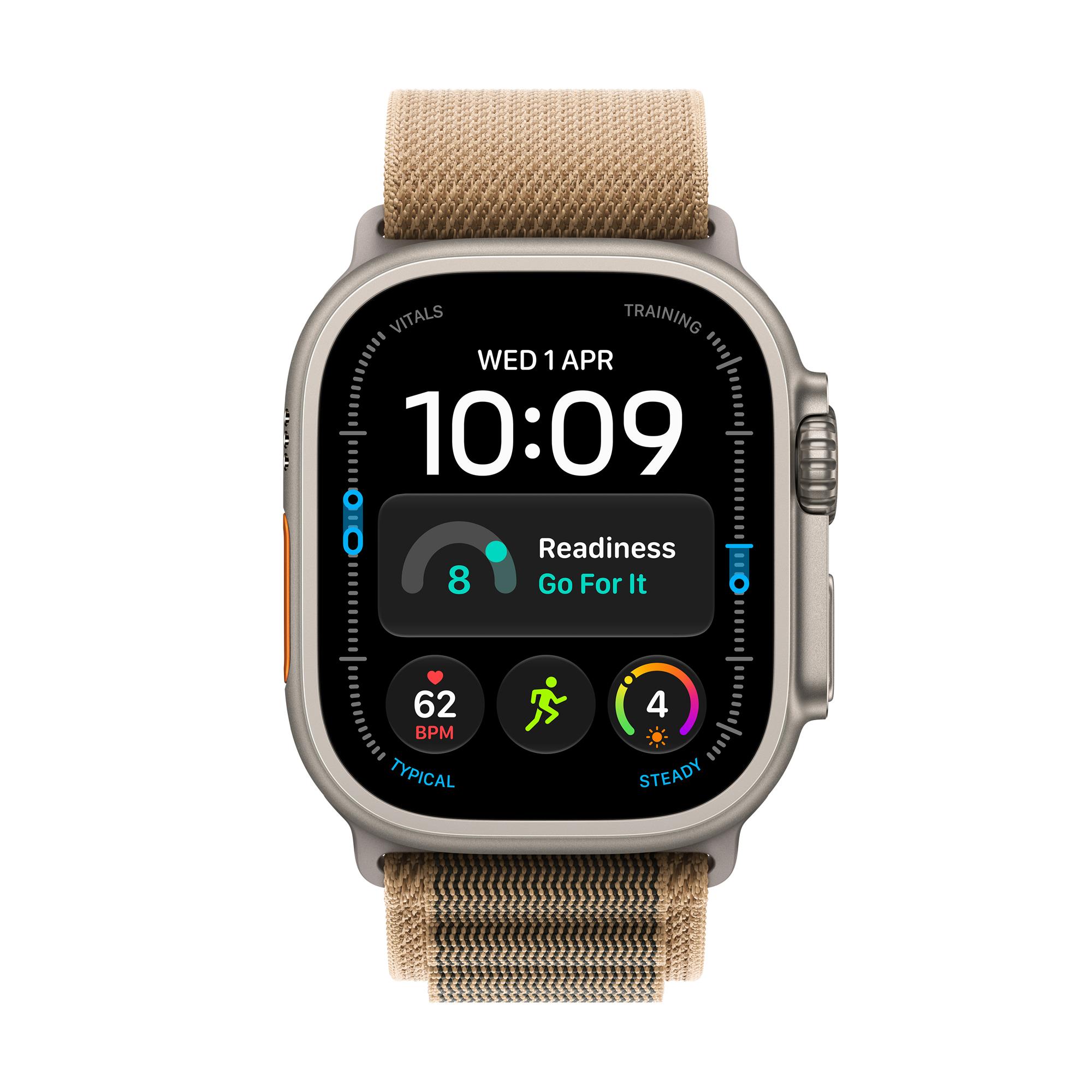 Apple Watch Ultra 4 GPS + Cellular 49mm Natural Titanium Case with Desert Alpine Loop - L