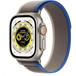 Apple Watch Ultra GPS Cellular, 49 mm titánové puzdro s modro-šedou slučkou Trail Loop - S/M (mnhl3cs/a)