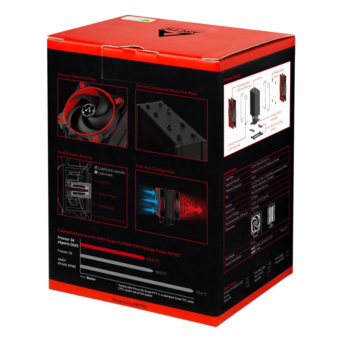 ARCTIC Freezer 34 eSports DUO (Red), červená ACFRE00060A
