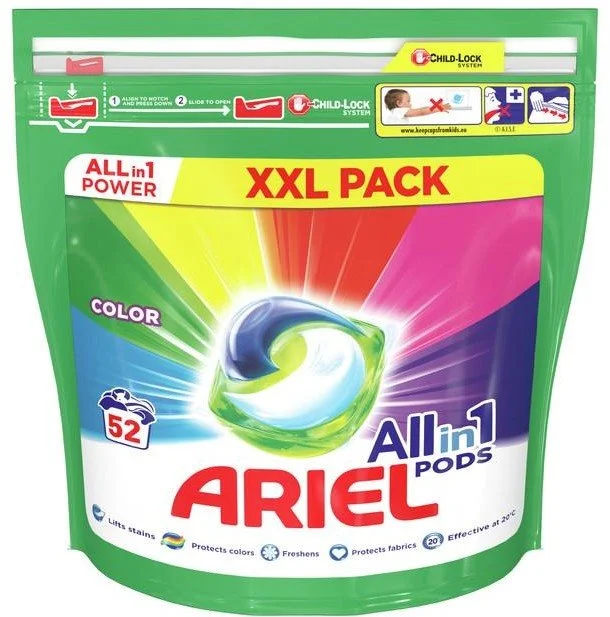 Ariel Gelové kapsle na praní Color, 52 ks