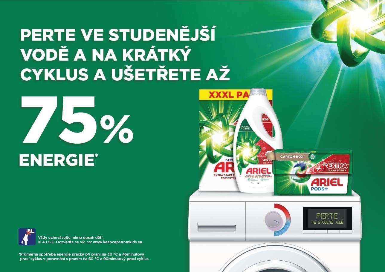Ariel pracie gélové kapsuly + kompletná ochrana proti vlákninám, 60 ks