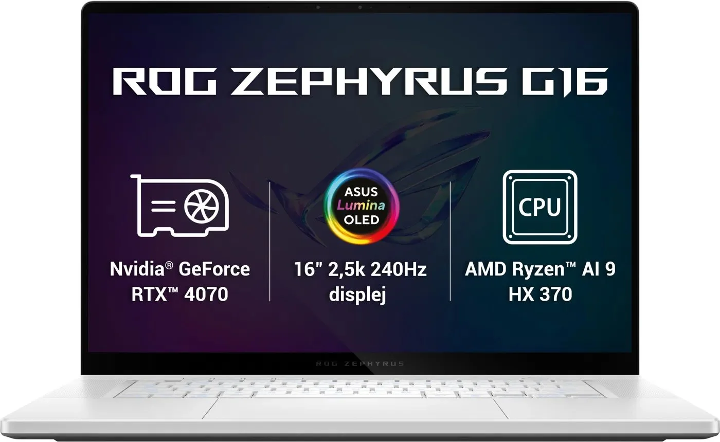 ASUS ROG Zephyrus G16 GA605WI-NEBULA016W Platinum White celokovový