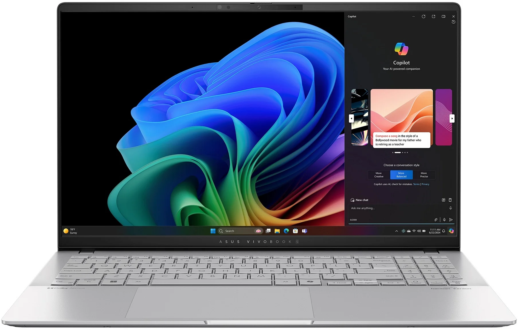 ASUS Vivobook S 15 OLED S5507QA-OLED006W Cool Silver celokovový