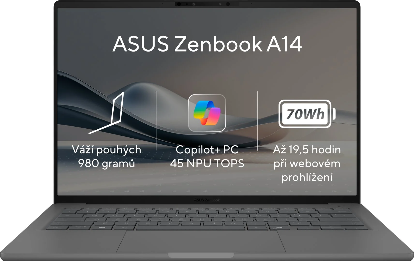 ASUS Zenbook A14 OLED UX3407RA-OLED026X Islandská sivá