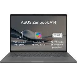 ASUS Zenbook A14 OLED UX3407RA-OLED026X Islandská sivá