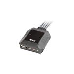 ATEN 2-portový DisplayPort KVM s káblovým prepínačom, zvuk