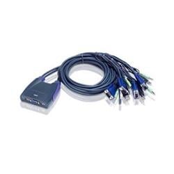 ATEN 4-port KVM USB mini, audio, 1.8m kabely