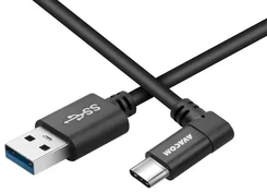 Avacom Datový a nabíjecí kabel USB - USB Type-C, 100cm, konektor v úhlu 90°, černý DCUS-TPCLR-10K - Kabely + redukce