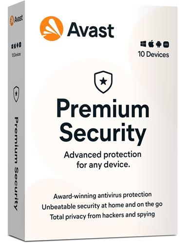 Avast Premium Security (Multi-Device), 10 zařízení,  3 roky, ESD