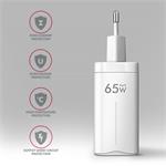 AXAGON ACU-DPQ65W, GaN nabíječka do sítě 65W, 3x port (USB-A + dual USB-C), PD3.0/QC4+/PPS/Apple