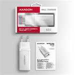 AXAGON ACU-DPQ65W, sieťová nabíjačka GaN 65 W, 3x port (USB-A + dvojitý USB-C), PD3.0/QC4+/PPS/Apple