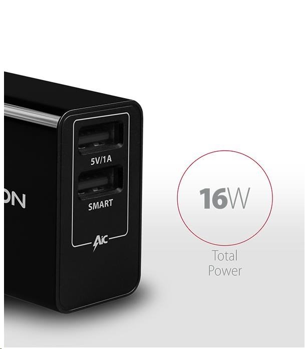 AXAGON ACU-DS16, SMART nabíjačka do siete