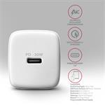 AXAGON ACU-PD30W, napájacia nabíjačka 30 W, 1x port USB-C, PD3.0/PPS/QC4+/SFC/AFC/Apple, biela