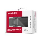 AXAGON ACU-PQ20 ACU-PQ20 AC adaptér 20 W, 2x port (USB-A + USB-C), PD3.0/PPS/QC4+/AFC/Apple, čierny