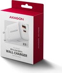 AXAGON ACU-PQ33W, GaN sieťová nabíjačka 33 W, USB-A + USB-C, biela