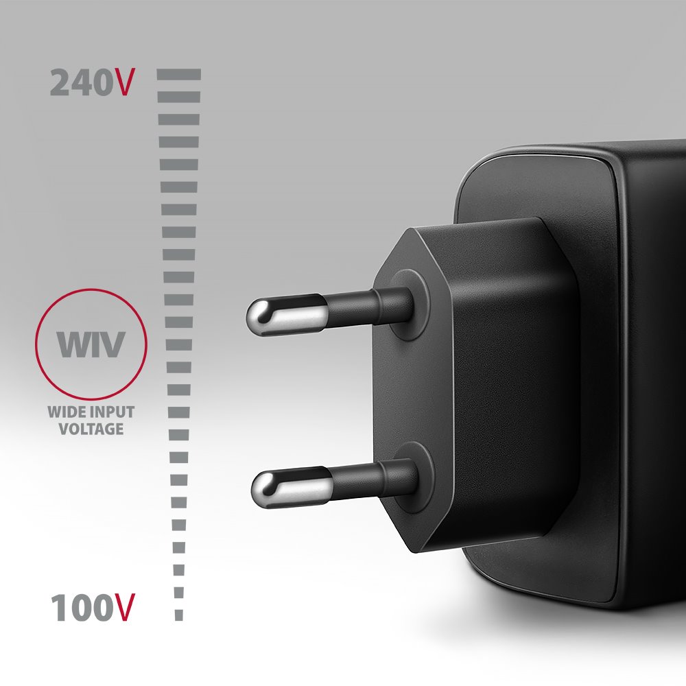 AXAGON ACU-PQ45 GaN sieťová nabíjačka 45 W, 2x port (USB-A + USB-C), PD3.0/PPS/QC4+/SFC 2.0/AFC/Apple