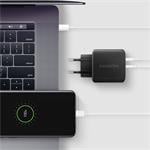 AXAGON ACU-PQ45 GaN sieťová nabíjačka 45 W, 2x port (USB-A + USB-C), PD3.0/PPS/QC4+/SFC 2.0/AFC/Apple