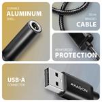 AXAGON ADA-HA, audio adaptér USB-A na 3,5 mm jack Hi-Res DAC, 384 kHz/32bit, stereo