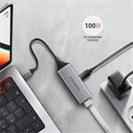 AXAGON ADE-TXPD, USB-C 3.2 Gen 1 - Gigabitová sieťová karta, Asix AX88179, PD 100W, automatická inštalácia