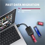 AXAGON ADM2-AM USB-A 10Gb/s - adaptér M.2 NVMe a SATA SSD, kábel USB-A 10 cm