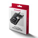 AXAGON ADM2-AM USB-A 10Gb/s - adaptér M.2 NVMe a SATA SSD, kábel USB-A 10 cm