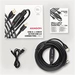 AXAGON ADR-215B, aktívny prepojovací kábel USB 2.0 A-M -> B-M, 15 m