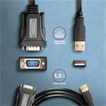 AXAGON ADS-1PQN, USB-A 2.0 na sériový RS-232 DB9-M FTDI adaptér / kábel 1,5 m