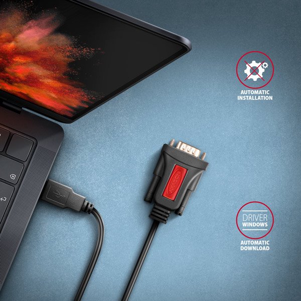 AXAGON ADS-1PSN, USB-A 2.0 - sériový RS-232 adaptér / kabel 1.5m
