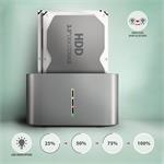 AXAGON ADSA-DC, USB-C 5Gb/s - 2x SATA 6G 2,5"/3,5" SSD/HDD CLONE DUAL dokovacia stanica