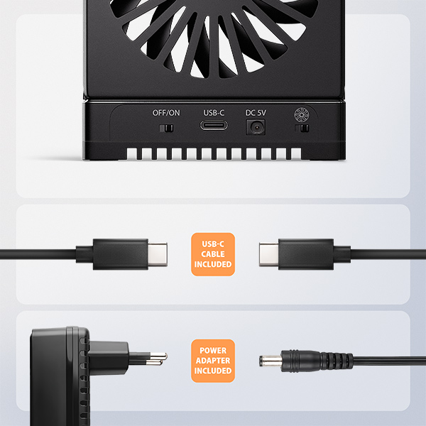 AXAGON ADSA-M2C22, dokovacia stanica USB-C s rýchlosťou 20 Gbps pre 2× SSD M.2 NVMe/SATA s funkciou klonovania