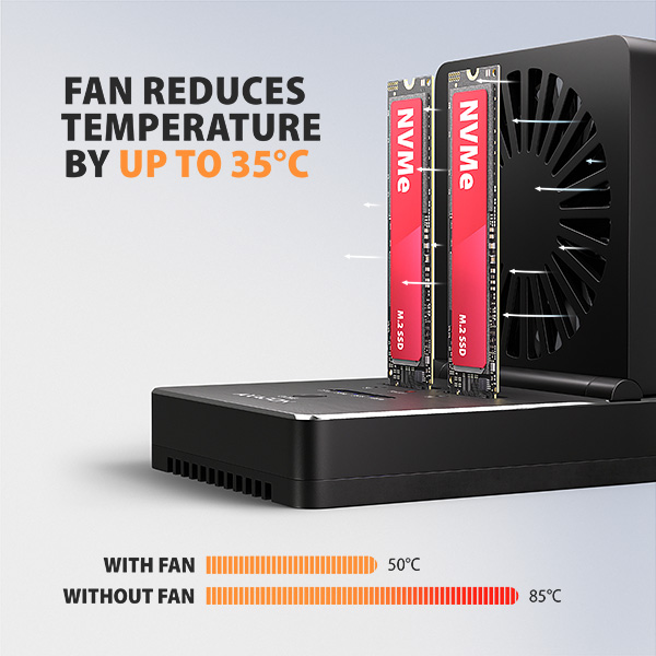 AXAGON ADSA-M2C22, dokovacia stanica USB-C s rýchlosťou 20 Gbps pre 2× SSD M.2 NVMe/SATA s funkciou klonovania