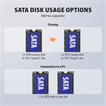 AXAGON ADSA-M2C22, dokovacia stanica USB-C s rýchlosťou 20 Gbps pre 2× SSD M.2 NVMe/SATA s funkciou klonovania