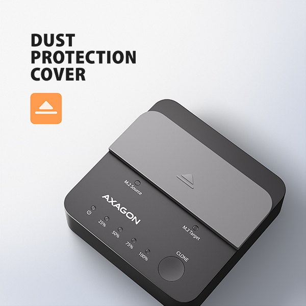 AXAGON ADSA-M2C22L, dokovacia stanica USB-C s rýchlosťou 20 Gb/s pre 2× SSD M.2 NVMe s funkciou klonovania