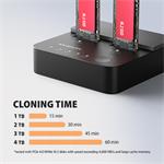 AXAGON ADSA-M2C22L, dokovacia stanica USB-C s rýchlosťou 20 Gb/s pre 2× SSD M.2 NVMe s funkciou klonovania