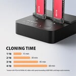 AXAGON ADSA-M2C22L, USB-C 20Gbps dokovací stanice pro 2× M.2 NVMe SSD s funkcí klonování