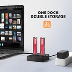 AXAGON ADSA-M2C22L, USB-C 20Gbps dokovací stanice pro 2× M.2 NVMe SSD s funkcí klonování